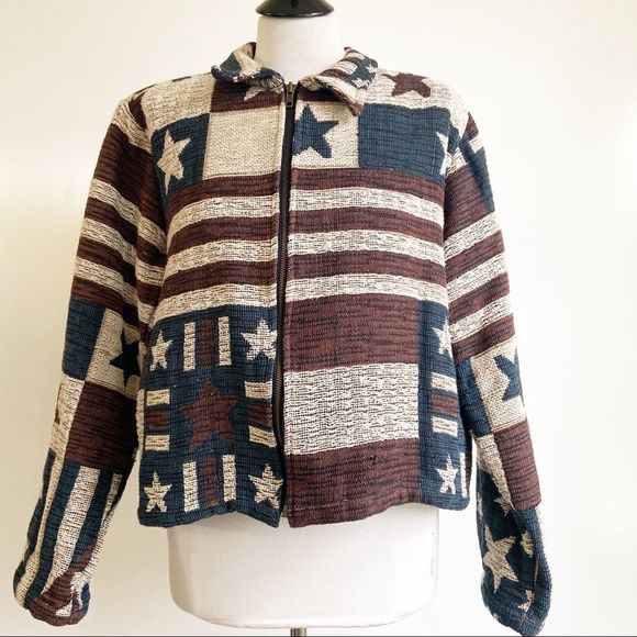 Shaver Lake Woven Star and‎ Stripe Print Jacket - Picture 1 of 8